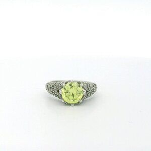 ESPO Sterling Silver Yellow Stone CZ Cluster Ring -Size 7